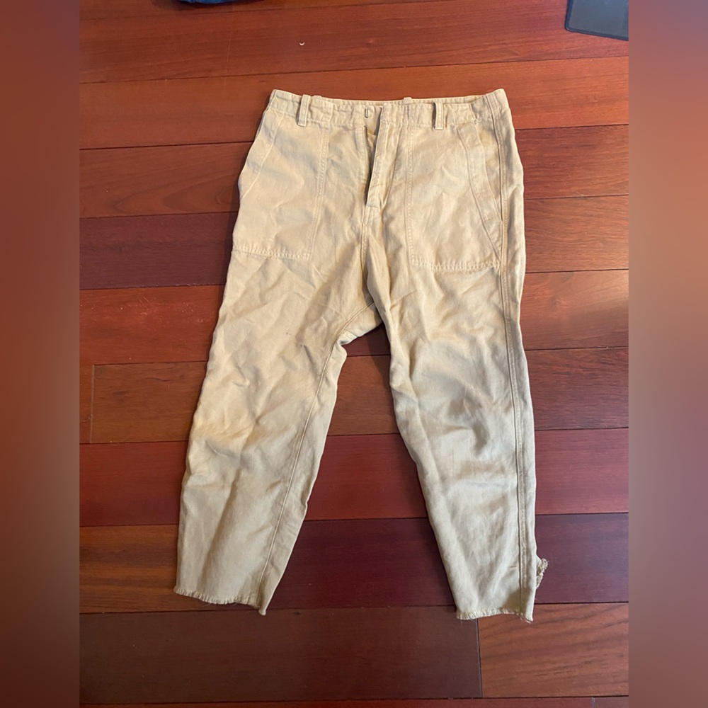 Nili Lotan khaki drop crotch pants